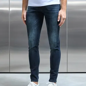 Vintage Personalizado Afligido Cera Revestido Denim Calças para Homens Raw, Bordas Jeans Empilhadas casuais calças cargo/