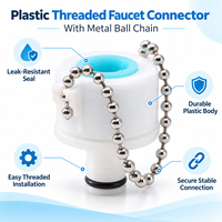 Adaptateur de robinet pour lave-linge 1/2 3/4 pouce en ABS, raccord rapide fileté avec chaîne à billes pour connexion de tuyau