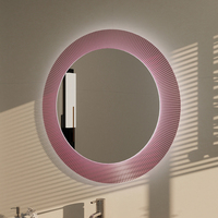 Miroir de salle de bain LED avec cadre en acrylique, anti-buée, lumière multicolore et commande tactile |   Support de la personnalisation OEM/ODM