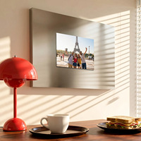Tableau mural magnétique sans cadre en acier inoxydable, tableau d'affichage de notes magnétique pour réfrigérateur, décoration de chambre, peinture décorative