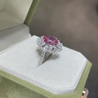 Bague de fiançailles, de mariage ou d'anniversaire romantique en argent 925 plaqué rhodium, sertie d'un saphir rose de laboratoire de forme ovale, motif floral, 7*9mm