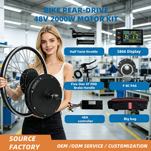 <span class=keywords><strong>Kit</strong></span> de Conversión de <span class=keywords><strong>Bicicleta</strong></span> Eléctrica AFTFA 48V 2000W con Motor Trasero, Batería de Litio, Pantalla a Color S866 de 27.5 Pulgadas - Product Image 1