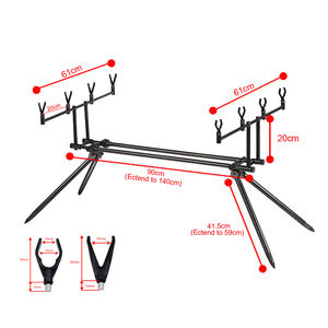 Soporte para Cañas de Pescar <span class=keywords><strong>4</strong></span> en 1 para Pesca de Carpa y Pesca General, con Estuche de Transporte, Aleación de Aluminio, 140*61*89cm - Product Image 2