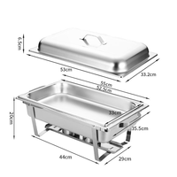 Matériel de buffet d'hôtel Tianxing : Réchaud de buffet rectangulaire en acier inoxydable pour maintien au chaud des aliments, idéal pour la restauration et les services de traiteur