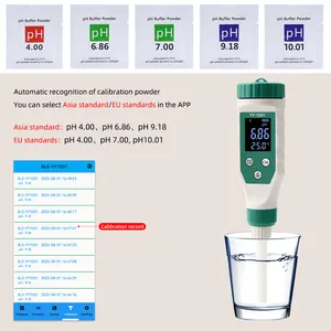 Bluetooth pH ölçer, 0.01 çözünürlük ATC çok fonksiyonlu ph test cihazı cilt tekstil yüzey pH ölçümü