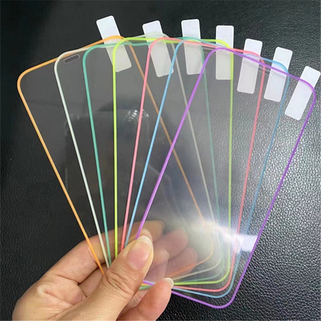 Fluorescent Anti Falling Luminous Tempered Glass Screen Protector for IPhone17 16 15 14 12 13 Screen Protector