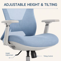 Chaise de bureau ergonomique en maille pivotante à 360° avec hauteur réglable pour ordinateur