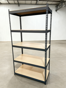 5 Layer All Black Steel/Iron Light Duty <b>Adjustable</b> Corrosion Boltless Corner <b>Shelf</b> for Basement & Garage - Product Image 3