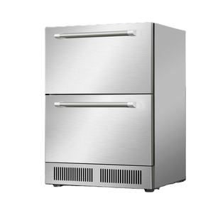 Frigorifero da Incasso NE-356 in Acciaio Inox con Due Cassetti, <span class=keywords><strong>Frigo</strong></span> da Bar per Cucina - Product Image 1
