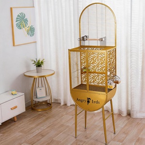 Grande cage à oiseaux en métal, type villa, à trois niveaux, avec système anti-évasion, pour calops et perruches - Product Image 6