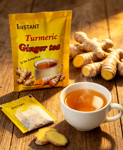 Tè Senza Zucchero con Estratto di Zenzero e Curcuma, Tè Istantaneo per l'Immunità in Bustina, OEM - Product Image 3