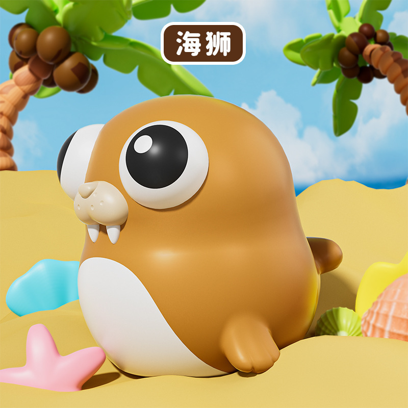 Jouet squishy océan - lion de mer marron
