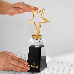 Custom Golden Metal Trophy, With Crystal Base Award for Souvenir Business Gifts Crafts/ - Product Image 2