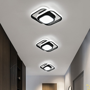 Moderno acrilico nero <span class=keywords><strong>LED</strong></span> plafoniere creativo rotondo quadrato decorazione per soggiorno camera da letto <span class=keywords><strong>corridoio</strong></span> balcone <span class=keywords><strong>corridoio</strong></span> Base in ferro - Product Image 3