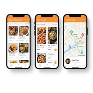 Application de livraison de repas, commande de repas en ligne, restaurants locaux, navigation facile, paiements sécurisés, suivi des commandes en direct, internet - Product Image 1
