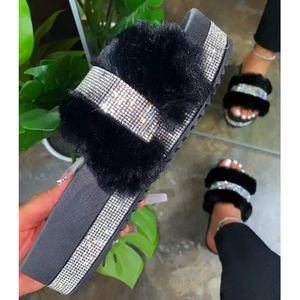 Dép Lê Đính Đá Đế Lông Mịn Dép Lê Lấp Lánh Đế Dày Đính Đá Dép Xăng Đan Nữ Ngoài Trời - Product Image 3