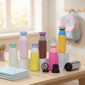 Bouteille d'eau isotherme en acier inoxydable personnalisée de 500 ml pour enfants, avec double poignée, anti-fuite, sans BPA, gourde scolaire GOURD ENFANT - Product Image 1