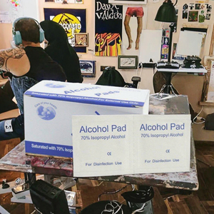 100 Toallitas Antisépticas con <span class=keywords><strong>Alcohol</strong></span> para Microblading, Limpieza de Tatuajes de Cejas, Accesorios para Maquillaje Permanente - Product Image 2