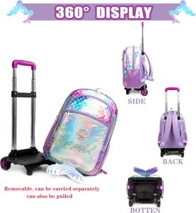<span class=keywords><strong>Mochila</strong></span> con <span class=keywords><strong>ruedas</strong></span> de <span class=keywords><strong>sirena</strong></span> para niñas, <span class=keywords><strong>mochila</strong></span> con <span class=keywords><strong>ruedas</strong></span>, fiambrera para niñas de primaria, maleta con <span class=keywords><strong>ruedas</strong></span>, equipaje de viaje, <span class=keywords><strong>mochila</strong></span> escolar - Product Image 2