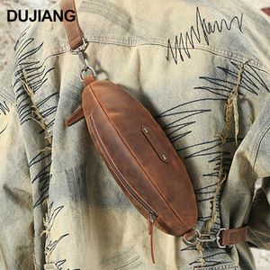 Bolso de Pecho de Cuero Crazy Horse Dujiang, Bolso Cruzado Retro de Piel de Vacuno de Primera Calidad para Hombre, Moderno y Casual para Viajes - Product Image 1