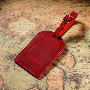 Étiquette de bagage <span class=keywords><strong>en</strong></span> cuir de cheval fou de luxe véritable Valises de voyage <span class=keywords><strong>en</strong></span> cuir Identificateur d'identification Étiquette de bagage Étiquette de bagage - Product Image 2