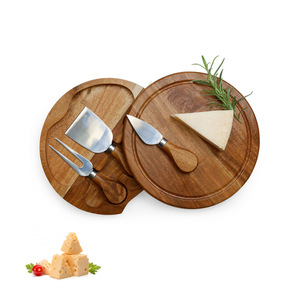 Acacia Wood <b>Cheese</b> Board <b>Set</b> With <b>Knife</b> Storage And Serving Tray For <b>Cheese</b> Platter - Product Image 5