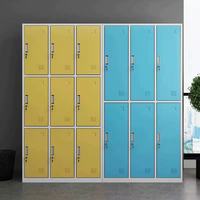 Armoire de rangement en acier verrouillable avec serrure à clé, armoire à dossiers à 6 portes pour la maison, le bureau, la salle de bain, usage commercial