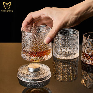 260 ml Döner Viski Bardakları, Altlıklı Döndürülebilir Kristal Viski Bardağı, Bar Partisi için Eski Usul Rock Bardağı - Product Image 1