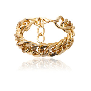 Bracelets Vintage en acier inoxydable, nouvelle collection, pour hommes et femmes, bijoux cadeaux, or, <span class=keywords><strong>argent</strong></span>, bordure cubaine, chaîne à maillons - Product Image 2
