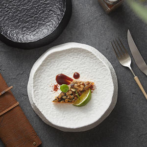 Platos de cena de cerámica gruesa de <span class=keywords><strong>gres</strong></span> mate creativo para restaurante vajilla de cocina artística Irregular plato de <span class=keywords><strong>roca</strong></span> y platos - Product Image 6