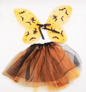 Ensemble <span class=keywords><strong>de</strong></span> costumes d'Halloween à thème fantôme accrocheur avec jupe tutu en tulle à ailes d'animaux pour enfants, idéal pour les fêtes à thème - Cos-haolan fait main - Product Image 1