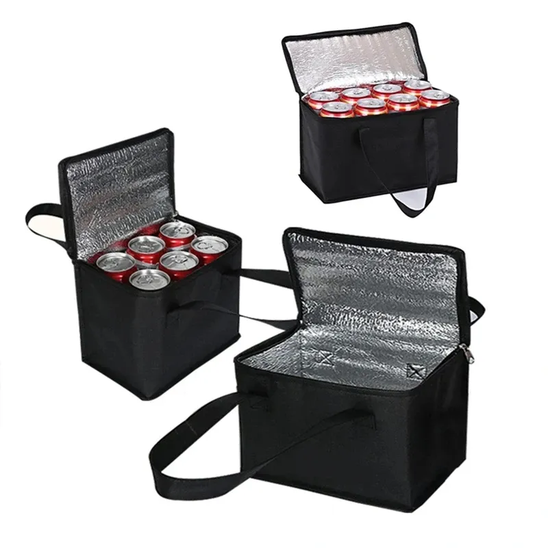 Folding 6 Can Cooler Bag Thermal Insulated Non Woven Picnic Beer Cooler Carrier Insulated Bags