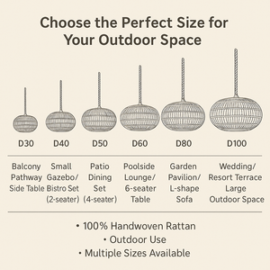 Lampada a Sospensione in Rattan <span class=keywords><strong>per</strong></span> Esterni IP54 Impermeabile, Lampada Pendente in Vimini <span class=keywords><strong>per</strong></span> Giardino, Patio, Cortile, Villa, Balcone, Decorazione Esterna - Product Image 4