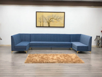 Canapé de restaurant moderne en vinyle et cuir PU noir Dallas, avec structure en bois contreplaqué, écologique, pour hôtels et centres commerciaux