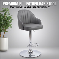 Chaises de bar pivotantes rembourrées en PU haut de gamme pour îlot de cuisine, comptoir de petit-déjeuner, restaurant et mobilier de salle à manger
