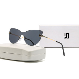 Nuevas Gafas de Sol de Mariposa sin Marco Metálico, Negras, UV400, Unisex, de Moda, con Lentes de PC Tipo 3, Gafas Transfronterizas - Product Image 3