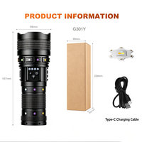 Lampe de poche LED haute puissance, affichage numérique, lampe de poche tactique rechargeable par USB, pour le camping, la randonnée, les situations d'urgence