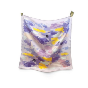 Fazzoletto quadrato con pittura a olio 70x70 cm, sciarpa alla moda per donna - Product Image 1