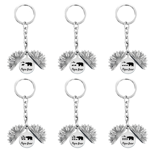 제조 업체 사용자 정의 기념품 열쇠 고리 아버지의 어머니의 추수 감사절 아빠 엄마 곰 사랑 Mon 할머니 해바라기 키 체인 - Product Image 4