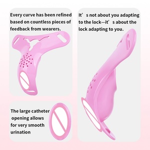 AS-752 Hard Resin Penis Cages Insertable Chastity Cage With Urethral Hole Pocket Strapon Male Secure <b>Locking</b> Belt Sissy Sex Toys - Product Image 3