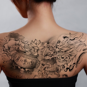 Commercio all'ingrosso della fabbrica Tatuaggio temporaneo forniture Sexy simulazione drago e farfalla adesivi clavicola per la spalla e il braccio tatuaggi - Product Image 3