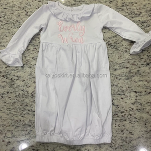 <span class=keywords><strong>Vestaglia</strong></span> per bambini <span class=keywords><strong>pigiama</strong></span> per dormire ragazza carina abito da sera bianco in cotone 100% semplice abito lungo - Product Image 6