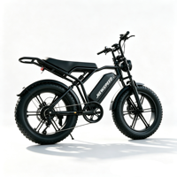 Vélo électrique V8 H9 Ebike Retro Fat Bike avec moteur et pneus larges, équipé d'un phare LED avant pour les sports de plein air