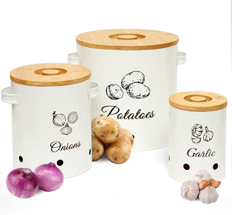 Kitchen Potato Onion and Garlic Pots