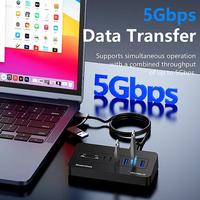Base de Conexión USB-C/Tipo-C Multipuerto, Divisor USB 3.0 de 5 Gbps, Cable 2 en 1 HU805A-1.5M