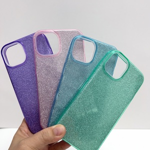 Paillettes 3 en 1 TPU + PC Brillant Couverture de Téléphone pour iPhone 17 16 15 14 13 1211 pour Xiaomi 12 POCO <span class=keywords><strong>X5</strong></span> Pro Golden Flash Phone Case - Product Image 3