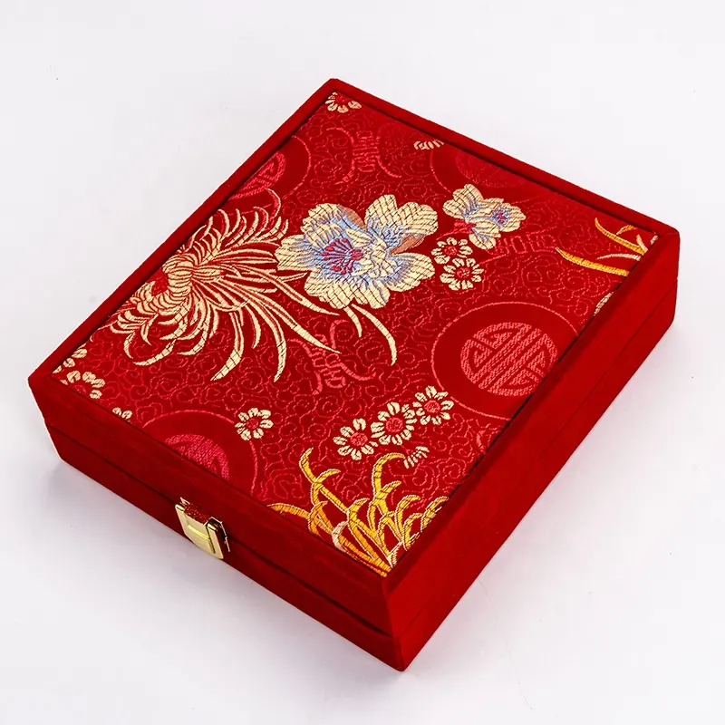 Sunnature Vòng Cổ Trâm Bông Tai Với Papercode Bright Lock Flip-Open Trung Quốc Phong Cách Tùy Chỉnh Làm Jewel Box