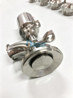 Vanne de fond de réservoir pneumatique DEYI en acier inoxydable de type coudé avec sortie auto-drainante hygiénique pour l'industrie bio-pharmaceutique et la fermentation