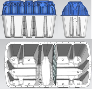 Fosse septique durable de marque JK en PE pour traitement des eaux usées, capacité de 2000 L/heure, pour eaux usées domestiques et industrielles, garantie 1 an - Product Image 4