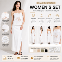 Ensemble élégant pour femmes en deux pièces, haut en dentelle et jupe longue, mode personnalisée, OEM ODM, fabrication directe d'usine